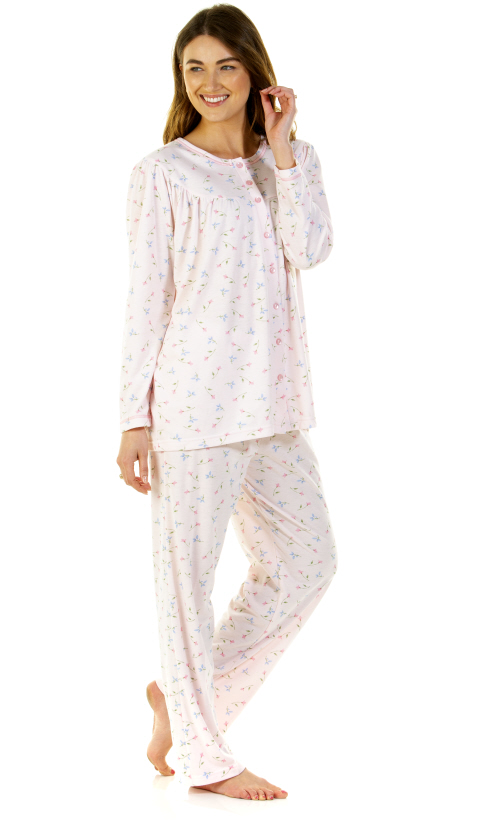 La Marquise Cuddleknit In Flower Leaf Long Sleeve Pyjama Suzanne Charles 